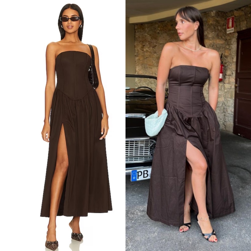 LPA Gianna Giana Maxi Dress in Cacao brown size Small NEW! New with tags!